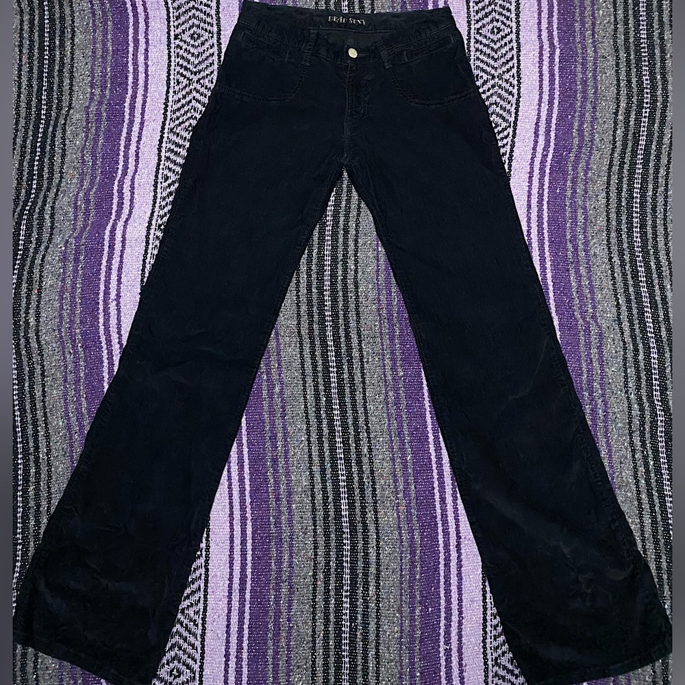 Black Y2K Corduroy Low Waisted Flare Woman’s Pants